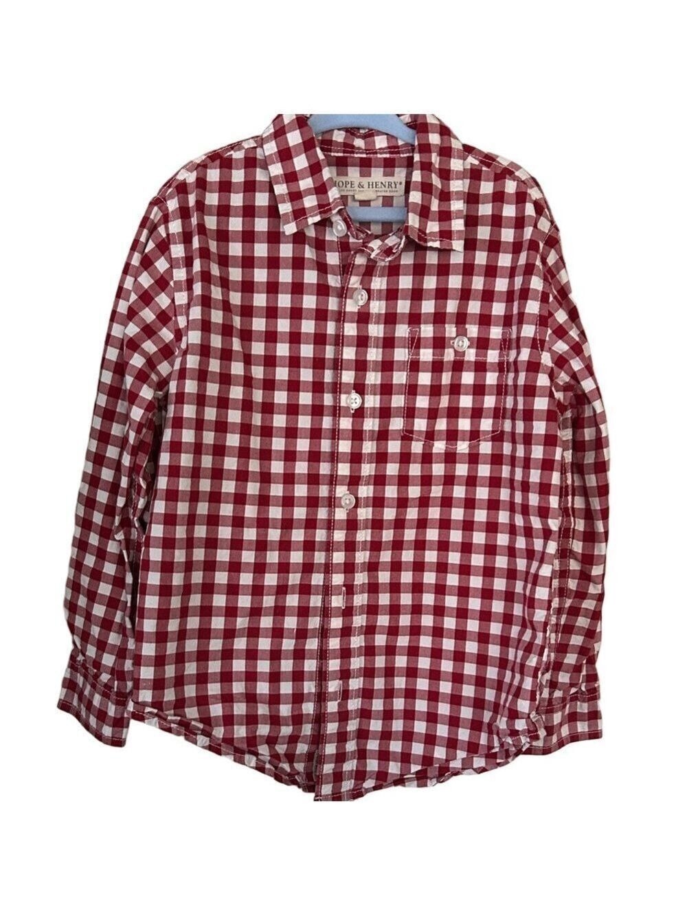 Hope & Henry Kids Red Plaid Button Down Shirt